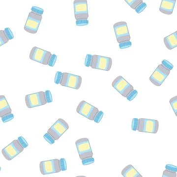 Pattern medication pill bottle cartoon vector Stock Illustration