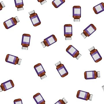 Pattern medication vitamin bottle cartoon vector Illustrazione stock