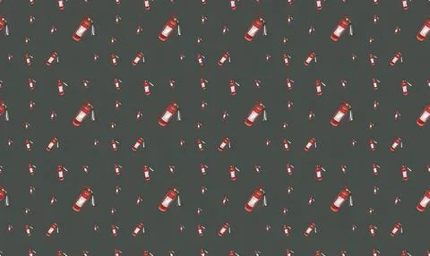 Pattern of medicine bottles with pills on dark background Stock Illustration