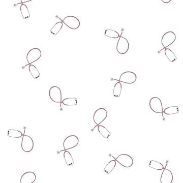 Pattern medicine stethoscope cartoon vector Stock Illustration