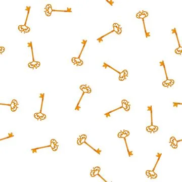 Pattern medieval key vintage cartoon vector Stock Illustration