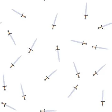 Pattern medieval sword knight cartoon vector Stock Illustration