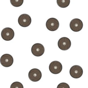 Pattern medieval viking shield cartoon vector Illustrazione stock