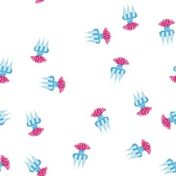 Pattern medusa jellyfish cartoon vector イラスト素材