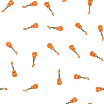 Pattern melody ukulele cartoon vector Stock Illustration