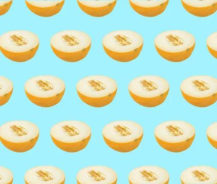 Pattern of melon slices. Full frame close up food background Foto stock