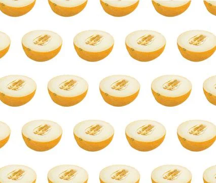 Pattern of melon slices. Full frame close up food background Foto stock
