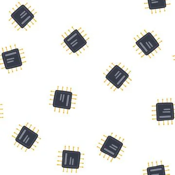 Pattern memory microchip cartoon vector Illustrazione stock