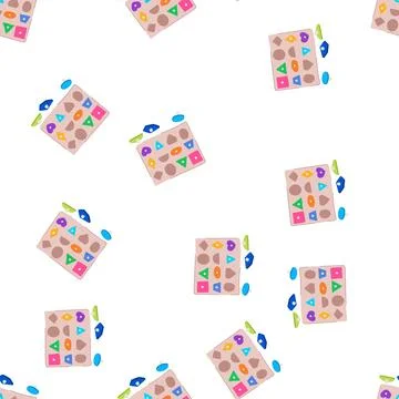 Pattern memory puzzles toy cartoon vector Stock Illustration