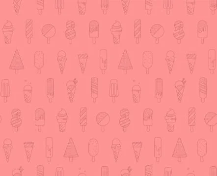 Pattern Memphis Ice Cream Stock Illustration