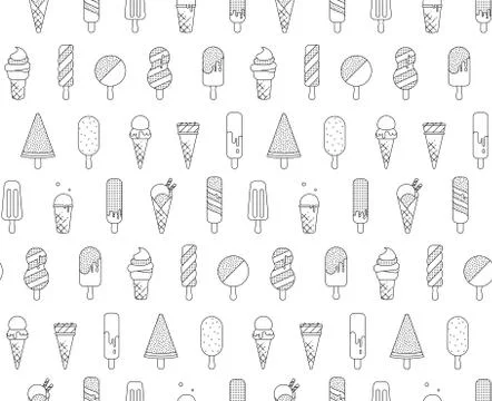 Pattern Memphis Ice Cream Illustrazione stock
