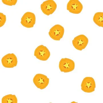 Pattern merit star badge cartoon vector Stock Illustration