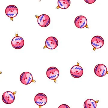 Pattern merry christmas ball cartoon vector 库存插图