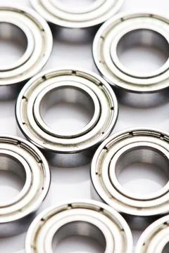 Pattern of metal clean new bearings Foto stock