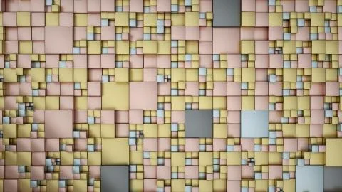 Pattern from metal cubes of different sizes Illustrazione stock