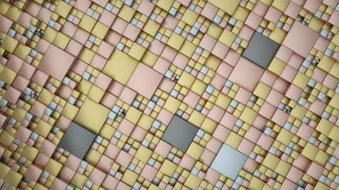Pattern from metal cubes of different sizes Stock Illustration