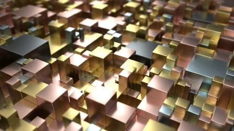 Pattern from metal cubes of different sizes Illustrazione stock