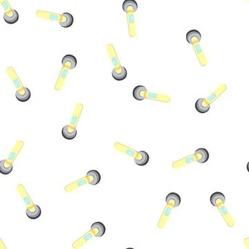 Pattern metal door handle cartoon vector Illustration