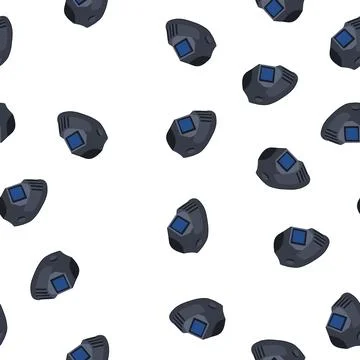 Pattern metal helmet welding cartoon vector Stock Illustration