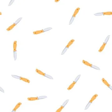 Pattern metal knife camping cartoon vector Illustrazione stock