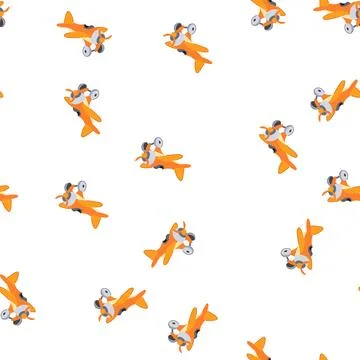 Pattern metal plane toy cartoon vector Stock Illustration
