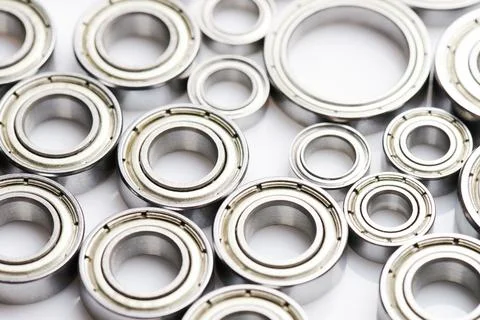 Pattern of metal shiny rollers Stock Photos
