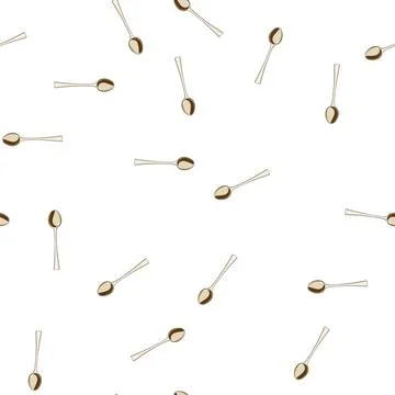 Pattern metal tea spoon cartoon vector Stock Illustration