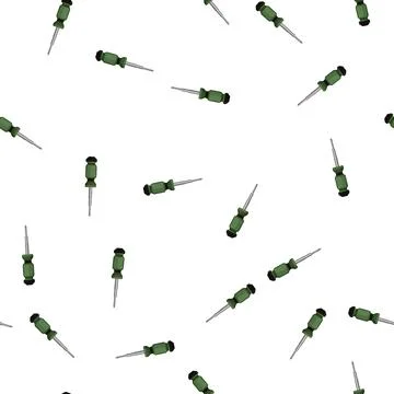 Pattern metallic screwdriver tool cartoon vector Illustrazione stock