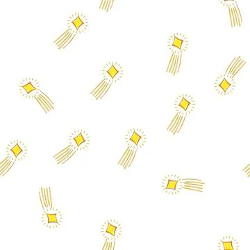 Pattern meteor star shoot cartoon vector Stock Illustration