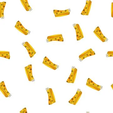 Pattern meter yellow measuring tape cartoon vector Stock Illustration