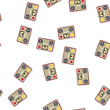 Pattern meters retro control panel cartoon vector Stock Illustration