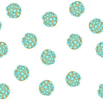 Pattern mexican concha bread icon with blue sugar topping Stock Illustration