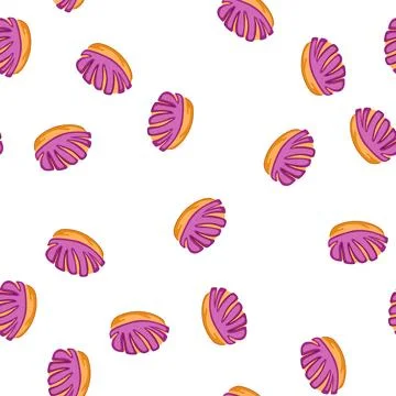 Pattern mexican concha with purple topping of sweet bread Stock Illustration