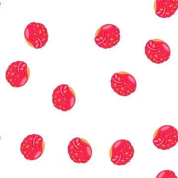 Pattern mexican concha sweet bread pastry dessert Illustrazione stock