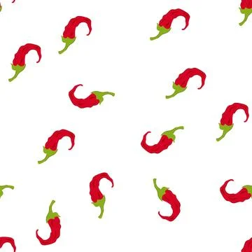 Pattern mexican pepper chili cartoon vector Stock Illustration