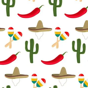 Pattern in Mexican style on a white background Stock-Illustration