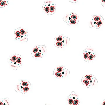 Pattern mexico dead day skull cartoon vector 스톡 일러스트