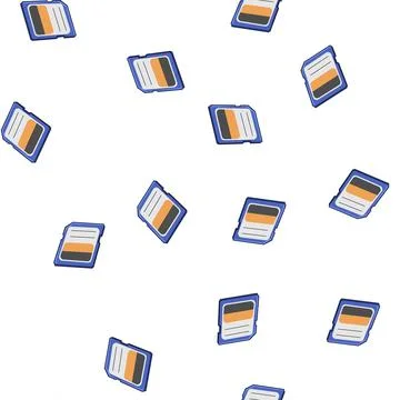 Pattern micro sd card cartoon vector Stock Illustration