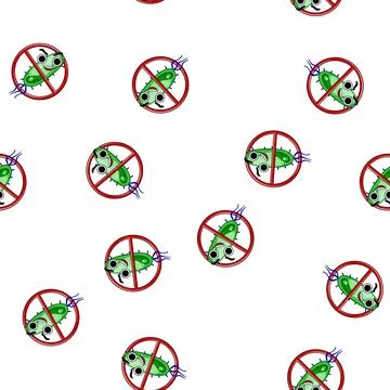 Pattern microbial anti bacteria cartoon vector 库存插图