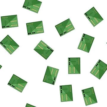 Pattern microcontroller circuit board cartoon vector Stock Illustration
