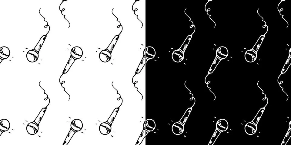 The pattern from the microphone. a set of seamless microphone patterns, with a Stock Illustration