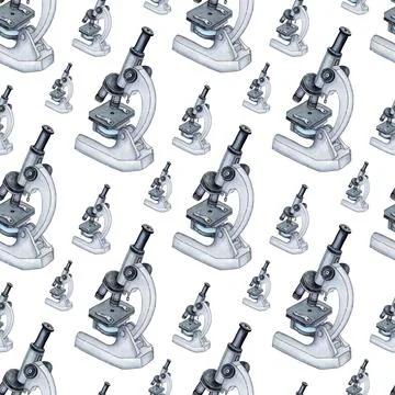 Pattern microscope watercolor Stockillustratie