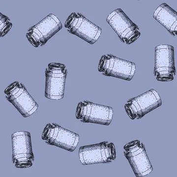 Pattern Milk can drawing in vintage engraving style Stock Illustration