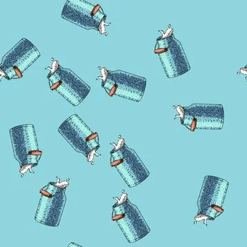 Pattern milk can sketch hand drawn Stock Illustration