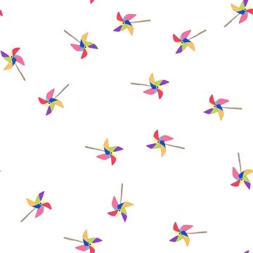 Pattern mill pinwheel toy cartoon vector 库存插图