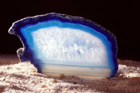 Pattern mineral chalcedony chalcedon blue micro Stock Photos