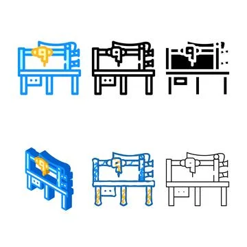Pattern minimal sewing machine color icon vector Stock Illustration
