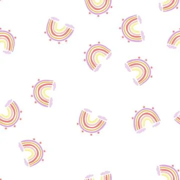Pattern minimalist baby boho rainbow cartoon vector Illustrazione stock