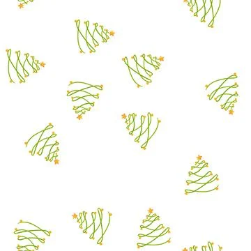 Pattern minimalist christmas tree drawing with festive ornaments and star イラスト素材