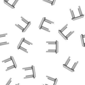 Pattern minimalist metal table cartoon vector Illustrazione stock